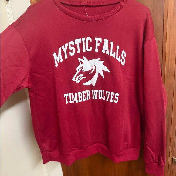 Mystic Falls Timber Wolves Red Sweatshirt Vampire Diaries - Picture 1 of 3